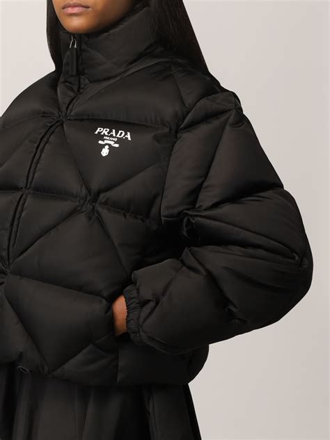 prada crop jacket womens|Prada winter coats for women.